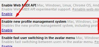 directions to enable profile management